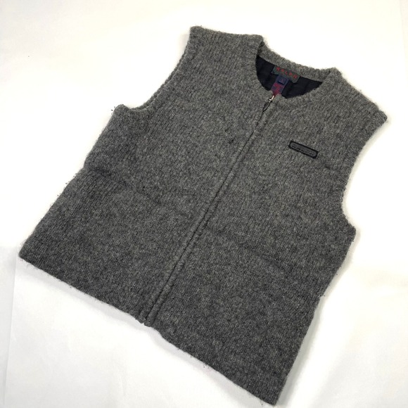 Ralph Lauren Wool Blend Puffer Vest Gray Sleeveless Winter Warm Layering Size L - Picture 1 of 12